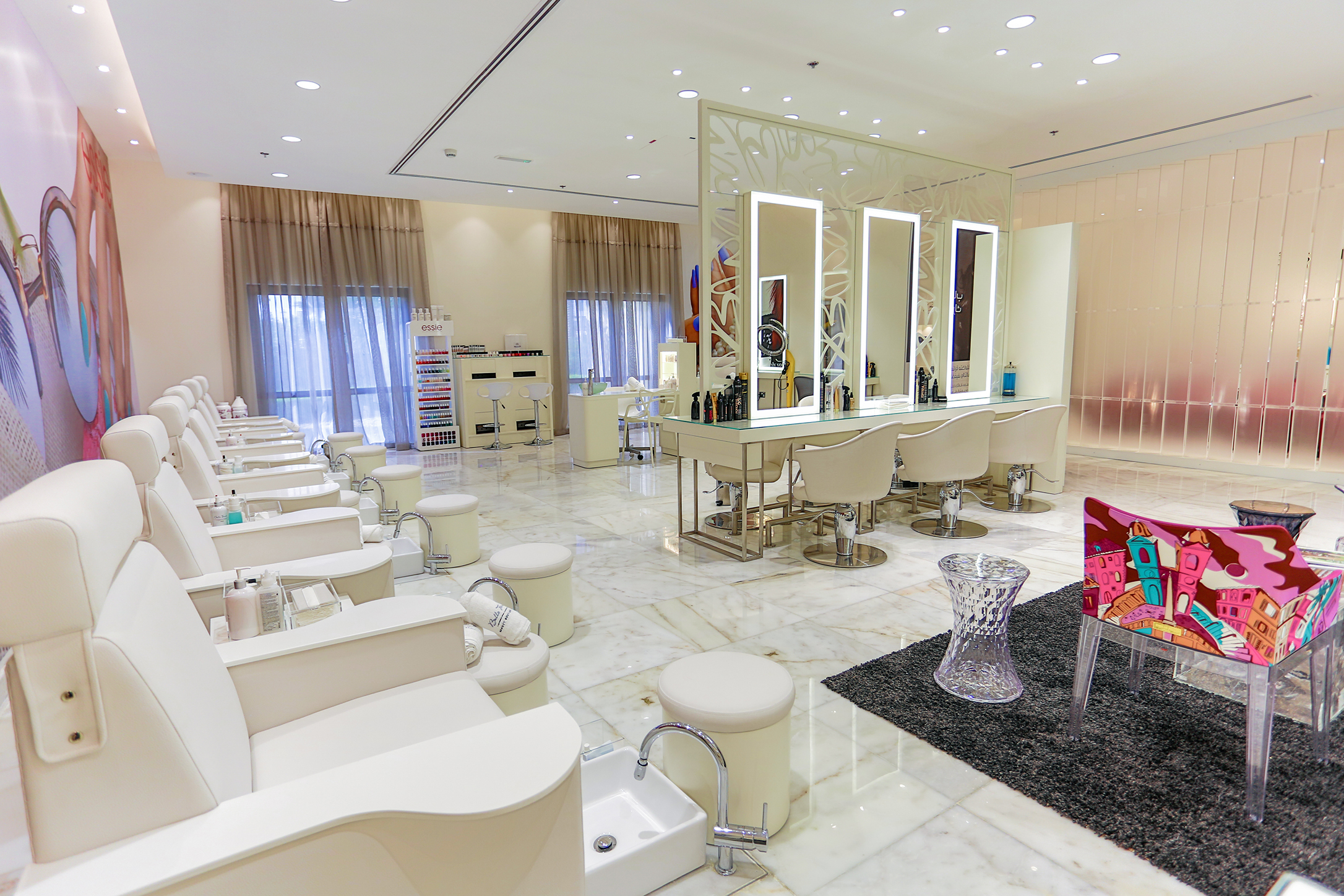 belle femme beauty boutique & spa at arabian ranches nail section and