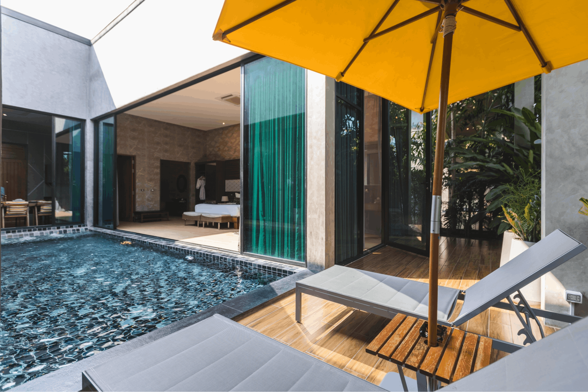 La Miniera Pool Villas-villa pool and sunchair