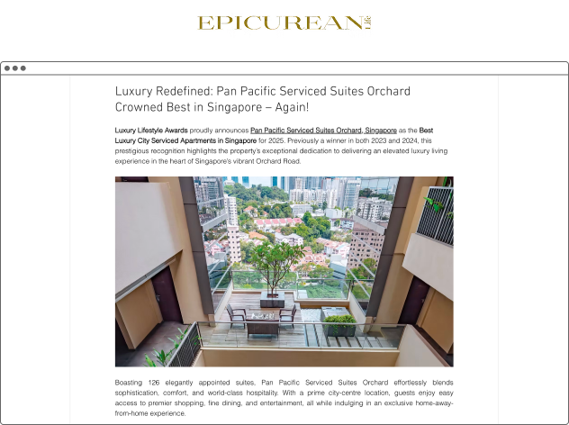 Pan Pacific Serviced Suites Orchard, Singapore